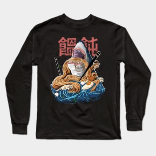 Japanese Ramen Miso Udon with Shark Long Sleeve T-Shirt